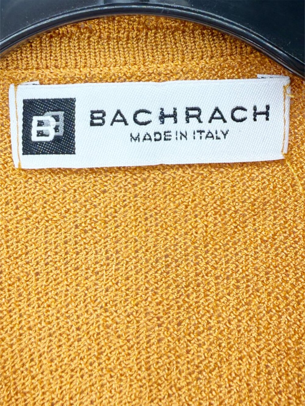 BACHRACH Italy Men's Full Placket Knit Polo Button Down SS Shirt M Gold - Picture 5 of 10